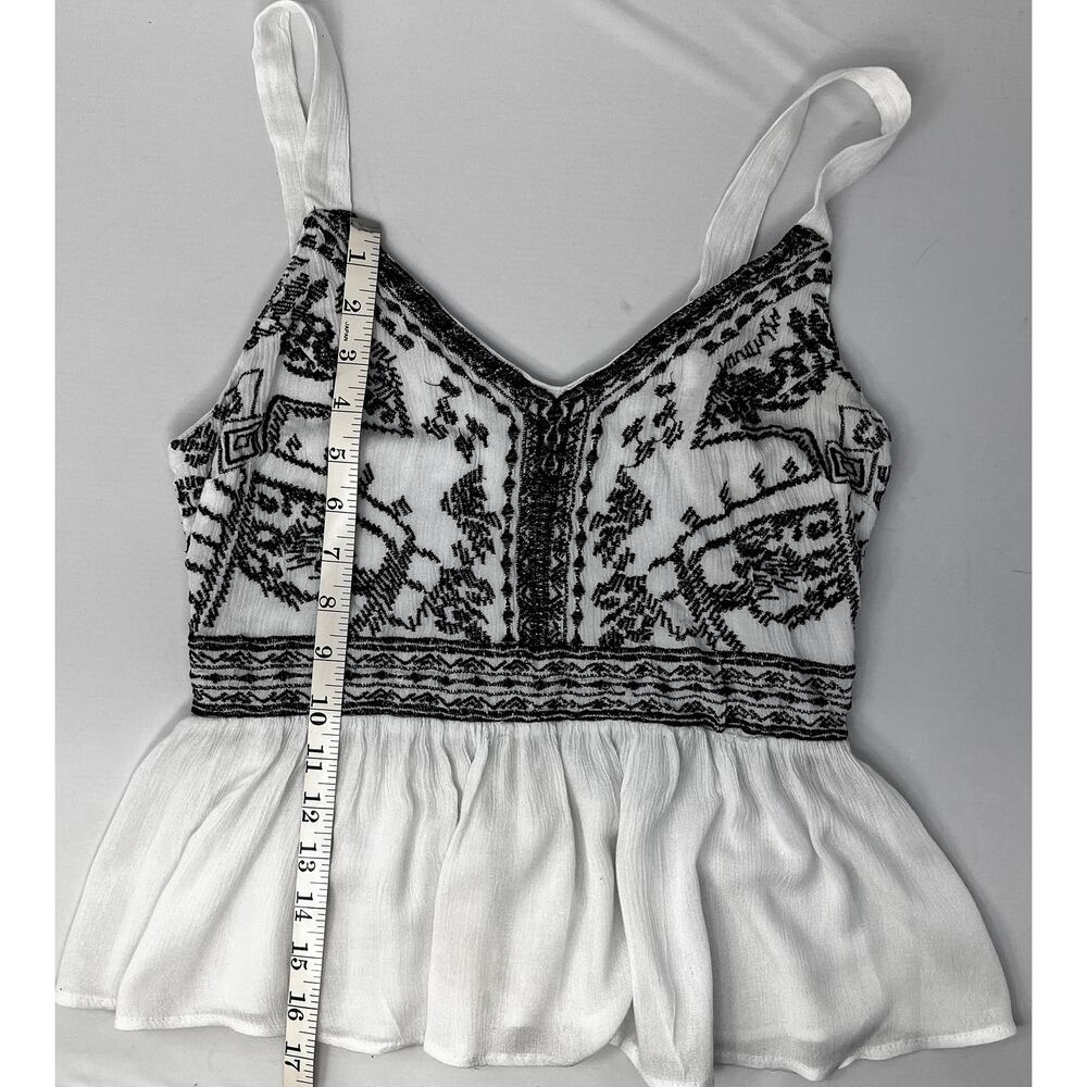 Embroidered Japna Baby Doll top with straps size M 100% Viscose PreOwned in good - Picture 2 of 7